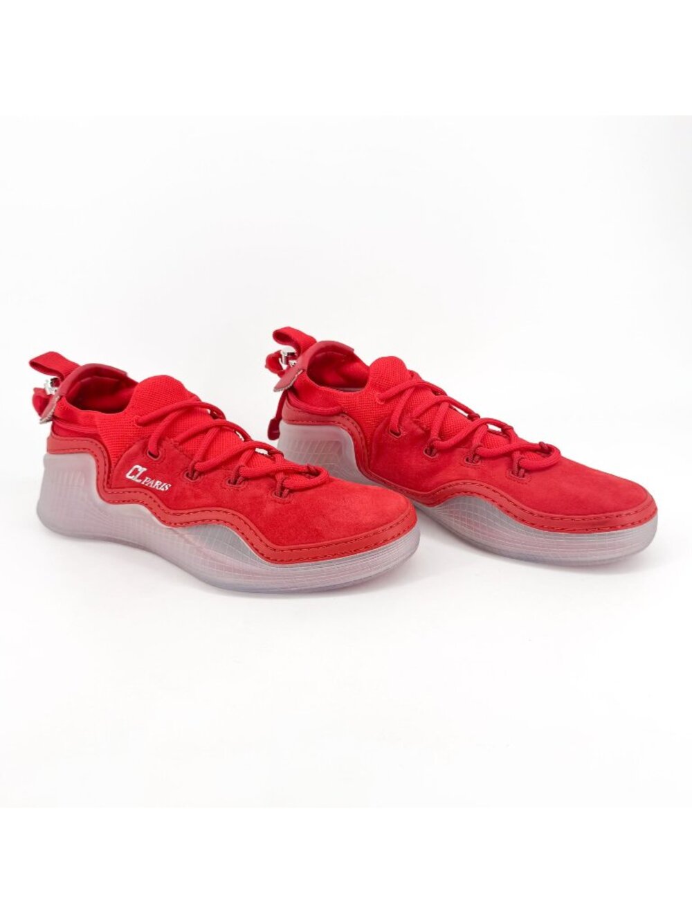 Christian Louboutin Arpoador Red Suede Drawstring Sneakers Size 43 US 10 Men's